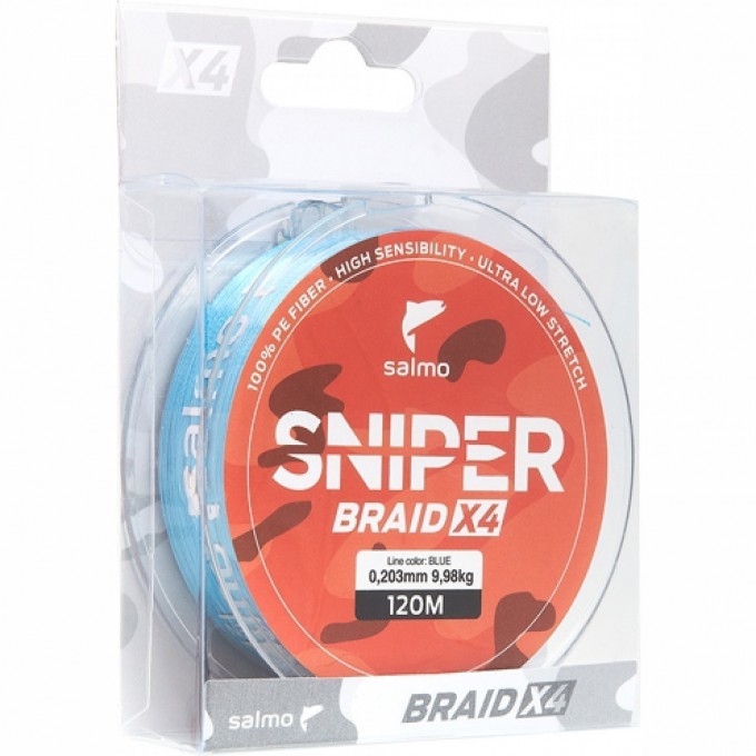 Леска плетёная SALMO Sniper Braid Blue 120/016 4925-015